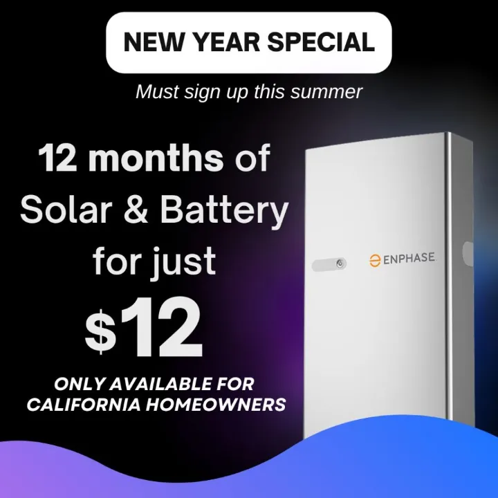 New Year Special - 12 months of Solar & Battery for just $12