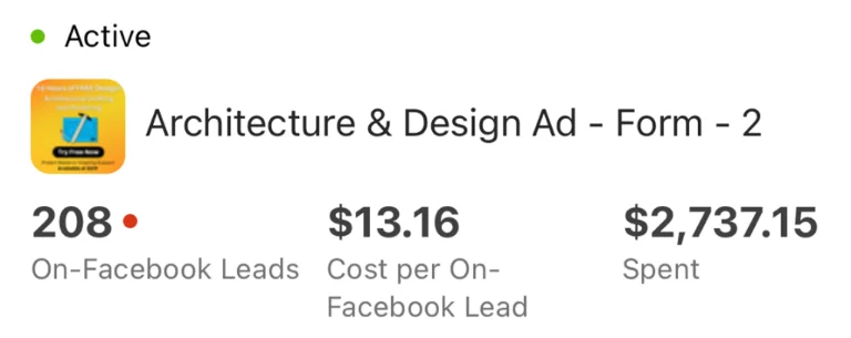 Architecture & Design Firm campaign results